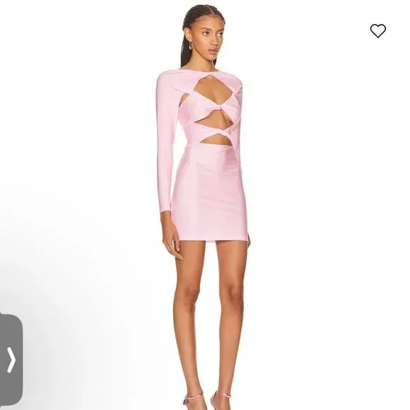 Coperni Cut Out Jersey Dress in Pink - Picture 4 of 5
